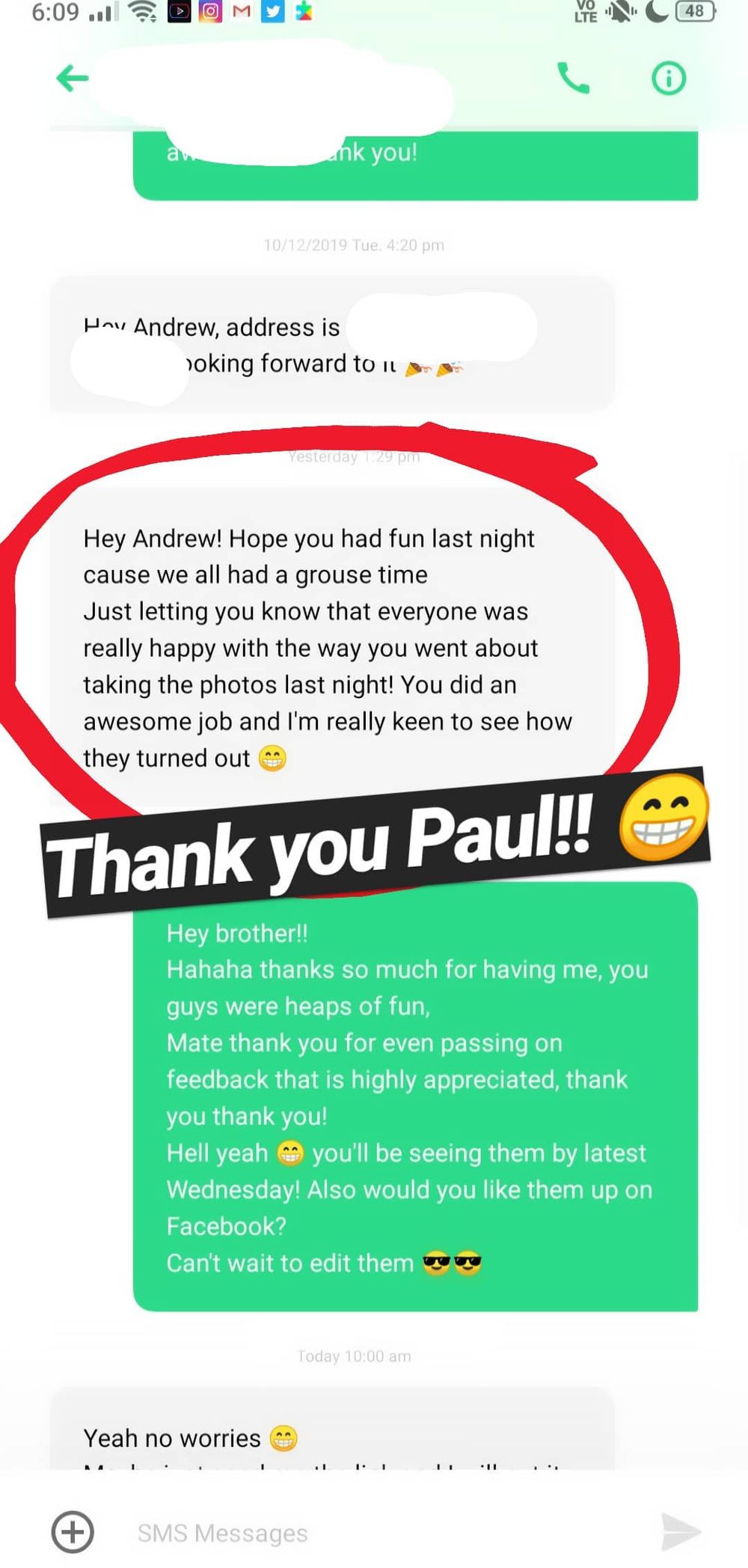 Client testimonial