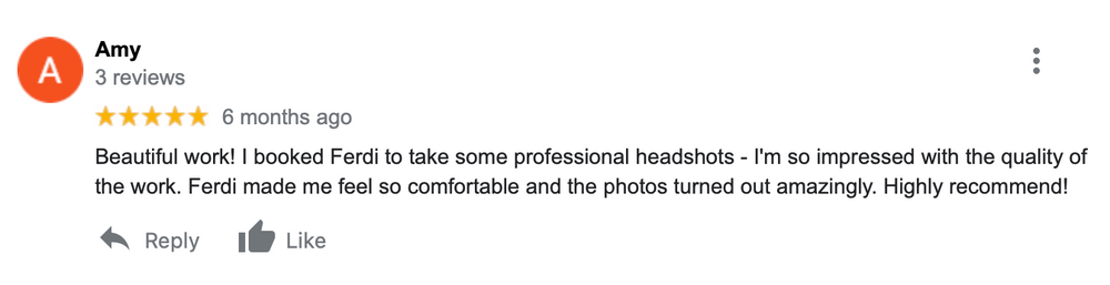 Client testimonial