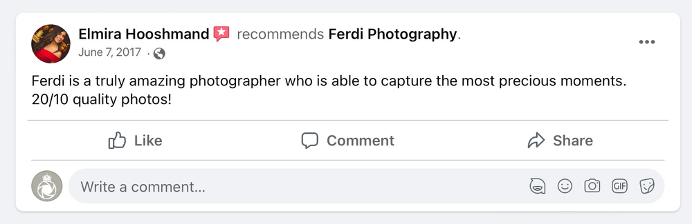 Client testimonial