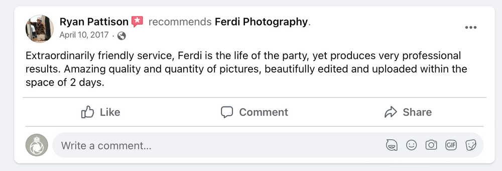 Client testimonial