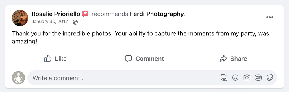 Client testimonial
