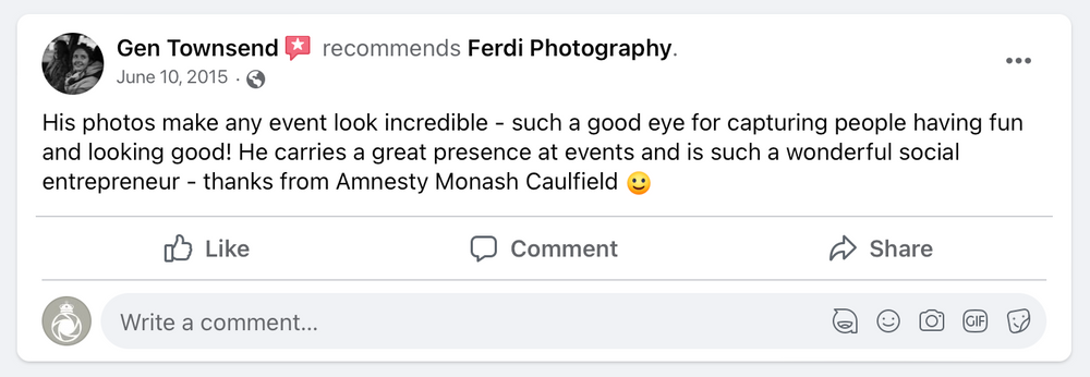 Client testimonial