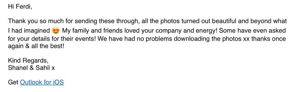 Client testimonial